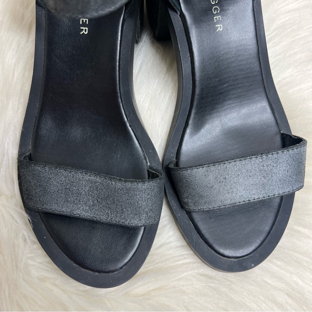 Kelsi Dagger Brooklyn Linden Ankle Strap Leather Distressed Block Heel - Picture 4 of 8